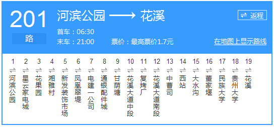 貴陽(yáng)公交201路路線(xiàn)示意圖