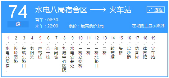 貴陽公交74路路線示意圖